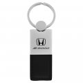 Au-tomotive Gold Inc Officially Licensed Black Duo Leather Chrome Key Fob For Honda S2000