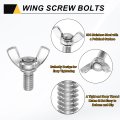 5pcs 1 4-20 X 2 Wing Butterfly Screw Bolts 304 Stainless Steel Machine Fastener Thumb Hand Screws For Electronic Equipment
