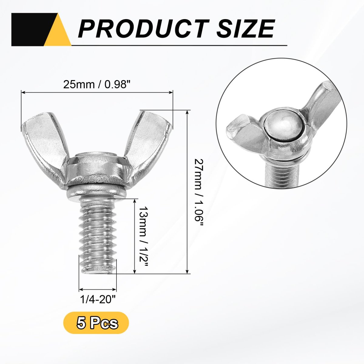 5pcs 1 4-20 X 2 Wing Butterfly Screw Bolts 304 Stainless Steel Machine Fastener Thumb Hand Screws For Electronic Equipment