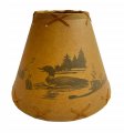 Rustic Oiled Kraft Laced Loon On Lake Clip-on Lamp Shade 9 