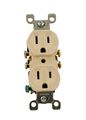 Leviton 5320-tcp 15 Amp 125 Volt Duplex Receptacle Residential Grade Grounding All Screws Backed Out Light Almond 