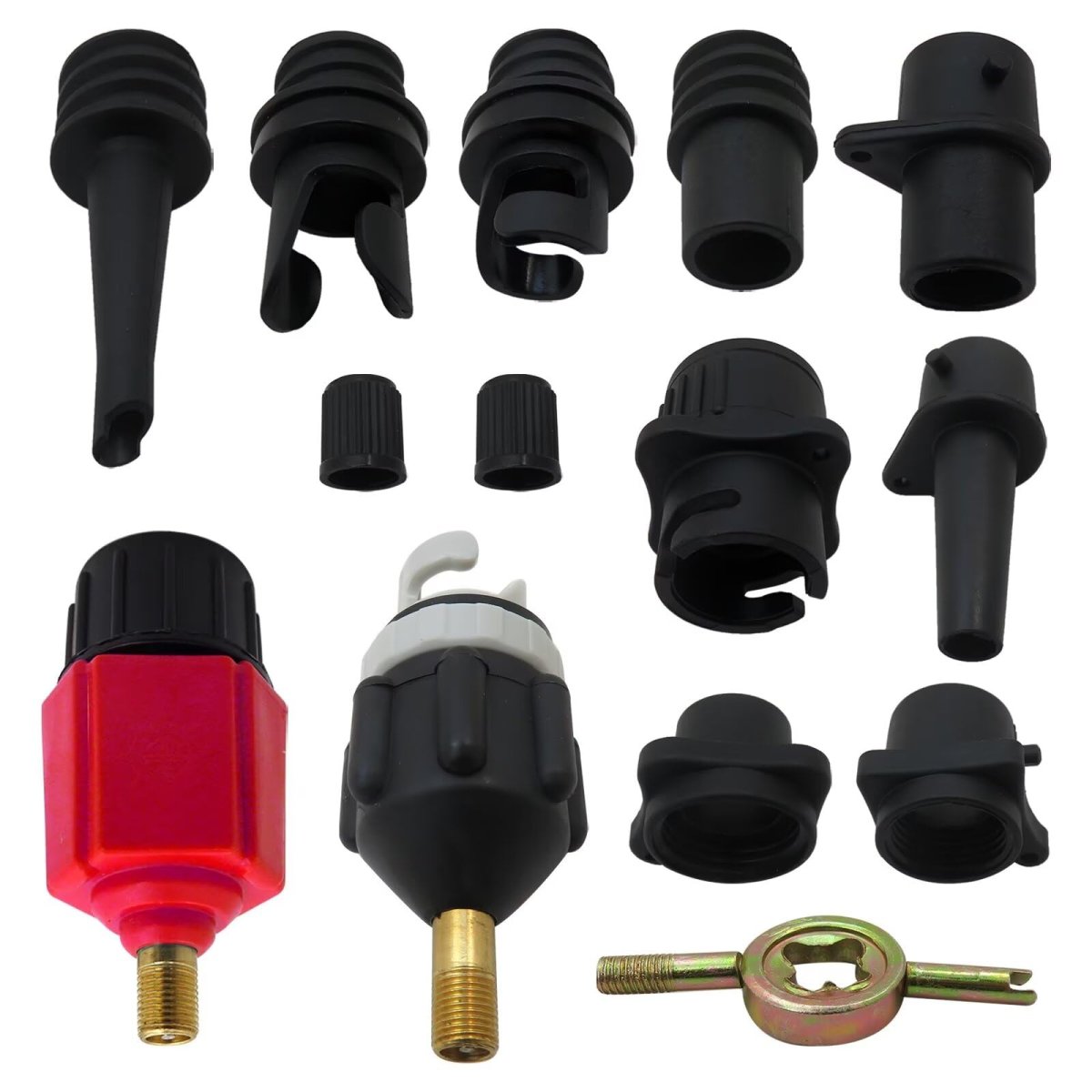2 Inflatable Pump Adaptor Compressor Paddle Board Adapter Multifunction Valve W 9 Air Nozzles For Boat Stand Up Inflatable Bed