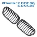 Front Upper Hood Bumper Kidney Grille For Bmw 1 Series F20 25 2018 Gloss Black 1 Pair Oe 51137371685 51137371686
