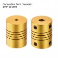 Uxcell 1pcs 3mm To 5mm Aluminum Alloy Shaft Coupling L24 5xd19 5 Flexible Coupler For Encoders And Motors Golden