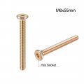 Uxcell M6x55mm Furniture Screw Hex Socket Machine Screws Zinc Plated Fasteners Bolts Full Thread Carbon Steel 20pcs