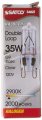 Satco S4621 35 Watt 400 Lumens T4 Halogen G9 Double Loop Base 120 Volt Clear Light Bulb Dimmable