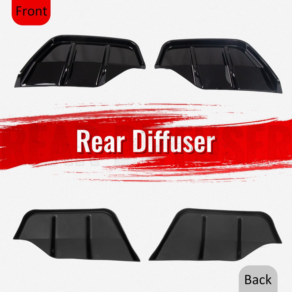 Rear Bumper Lip Lower Side Spat Valance Winglet Canard Protector For 2025 2026 Tesla Model Y Juniper Gloss Black Pp