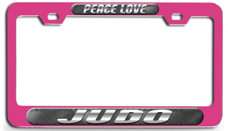 Peace Love Judo Pn 3d Metal License Plate Frame Auto Suv Truck Tag Holder Z61