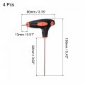 Uxcell 2mm Ball End Hex Key T-handle Wrench Spanner Metric S2 Steel 4 Pcs