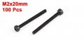 Uxcell 100 Pcs 12 9 Steel Alloy Countersunk Hex Socket Knurled Pan Head Bolt Screw M2x20
