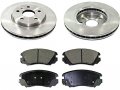 Front Ceramic Brake Pad And Rotor Kit 296mm Disc Compatible With 2013-2016 Chevy Malibu