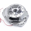 Httmt- Chrome W Red Led Engine Clutch Cover Compatible With 1999-2020 Suzuk Gsxr1300 Hayabusa P N Mt313-001a-cd