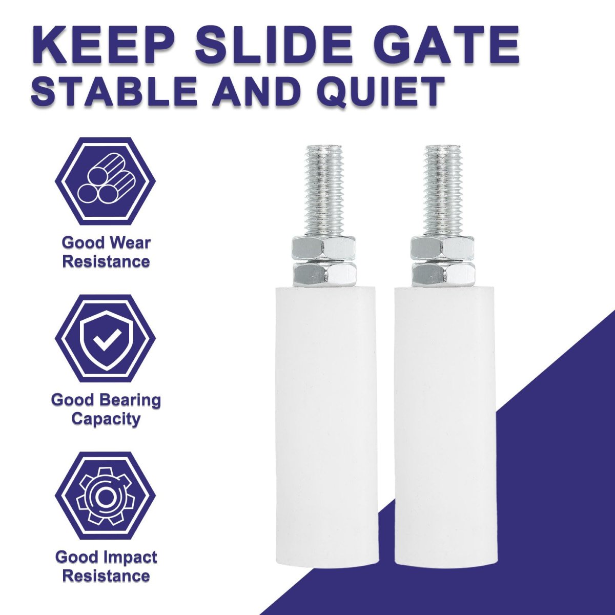 8pcs Slide Gate Guide Roller 3 In Nylon Rollers Support Assembly Universal Door Pulley Wheels For Sliding Rolling And Electric