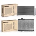 A-premium Engine Coolant Radiator A C Condenser Cooling Kit Compatible With Honda Civic 2012 2013 2014 2015 1 8l 2 4l 2-pc Set