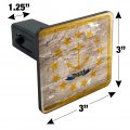 Rustic Distressed Rhode Island State Flag Tow Trailer Hitch Cover Plug Insert