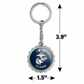 I Love My Marine Usmc White On Blue Officially Licensed Keychain Chrome Plated Metal Pop Cap Bottle Opener