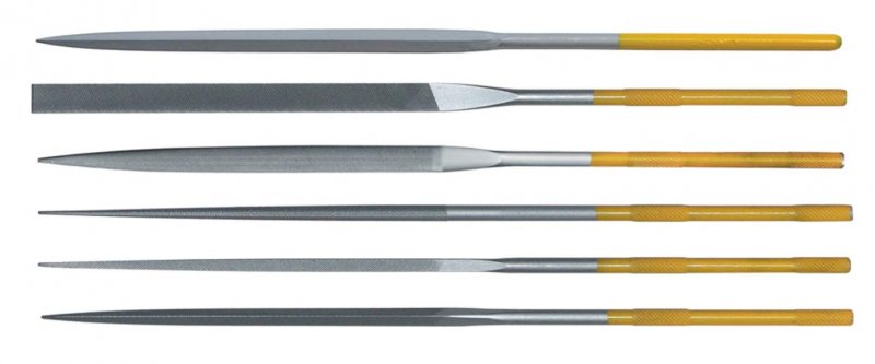 Inox Swiss Pattern Files Set Of 6 7 In Cut 0 Assorted Shapes Including Round Square Half Three Squared Equalling And Barrette