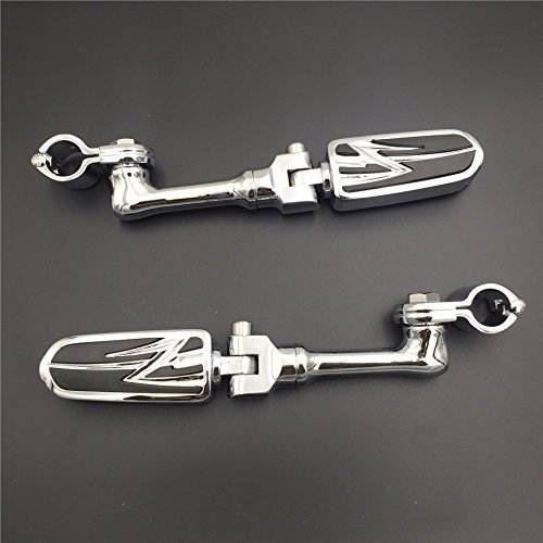 Chrome Long Angled Adjustable Highway Peg Mounting Kit Lightning Footrest For V-star Roadstar Suzuki Boulevard With 1 In 25mm