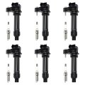 Mas Set Of 6 Ignition Coil Pack Uf569 Iridium Spark Plug 6509 For Allure Xts Malibu Gmc Acadia Saab Saturn Vue 3 0l 2l 6l V6 