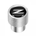 Ipick Image For Nissan 350z Z Logo In Black On Shining Silver Aluminum Tire Valve Stem Caps