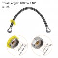 Uxcell Faucet Supply Line Connector 3pcs G1 2 Female X 16 Inch Long Braided 304 Stainless Steel Water Hose Black