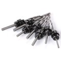 22pc Countersink Drill Bit Set W Adjustable Depth Stop Collars Counterbore Woodworkers Hole Cutter Screw