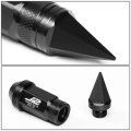 J2 Engineering 7075-t6 Compatible Withged Aluminum M12x1 5 20pcs 80mm Tall Spiky Cap Lug Nut Set W Adapter Black