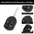 Key Shell Caseless Entry Remote Key Fob Replacement For Ford Edge 2007-2015 4 Buttons Cwtwb1u793