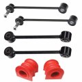 6pc Front Stabilizer Bar Links With Bushings Rear Fits 2006-2010 Jeep Grand Cherokee Commander 