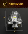 Partsam 2pcs Glass Watermelon Lights Patented Clear Lens White Led Running Light With Stailess Steel Bezel Replacement For