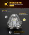 Partsam 2pcs Glass Watermelon Lights Patented Clear Lens White Led Running Light With Stailess Steel Bezel Replacement For