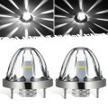 Partsam 2pcs Glass Watermelon Lights Patented Clear Lens White Led Running Light With Stailess Steel Bezel Replacement For 