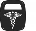 Jeeptails Medical Caduceus Tail Lamp Light Covers For Jeep Cj Or Yj And Tj Wranglers Black Set Of 2 