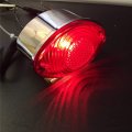 Httmt 411-p-d Black Horizontal Vertical Zigzag Mount License Plate Bracket Chrome Oval-shaped Led Tail Brake Light Integrated