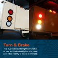 True Mods 2pc 4 Round Amber 24 Led Trailer Tail Lights Dot Certified Grommet Plug Included Ip67 Waterproof Park Turn For Rv