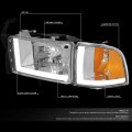 Auto Dynasty 4pcs Dual Led Drl Headlights Assembly And Signal Lamps Compatible With Dodge Ram 1500 2500 3500 Non-sport Model