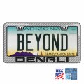 Ipick Image For Gmc Denali In 3d On Silver Real 3k Carbon Fiber Finish Abs Plastic License Plate Frame