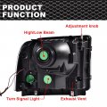 G-plus Led Drl Headlights Compatible With 2005 2006 2007 Ford F250 F350 F450 F550 Super Duty Bumper Headlamp Smoky Lens Black
