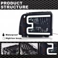 G-plus Led Drl Headlights Compatible With 2005 2006 2007 Ford F250 F350 F450 F550 Super Duty Bumper Headlamp Smoky Lens Black