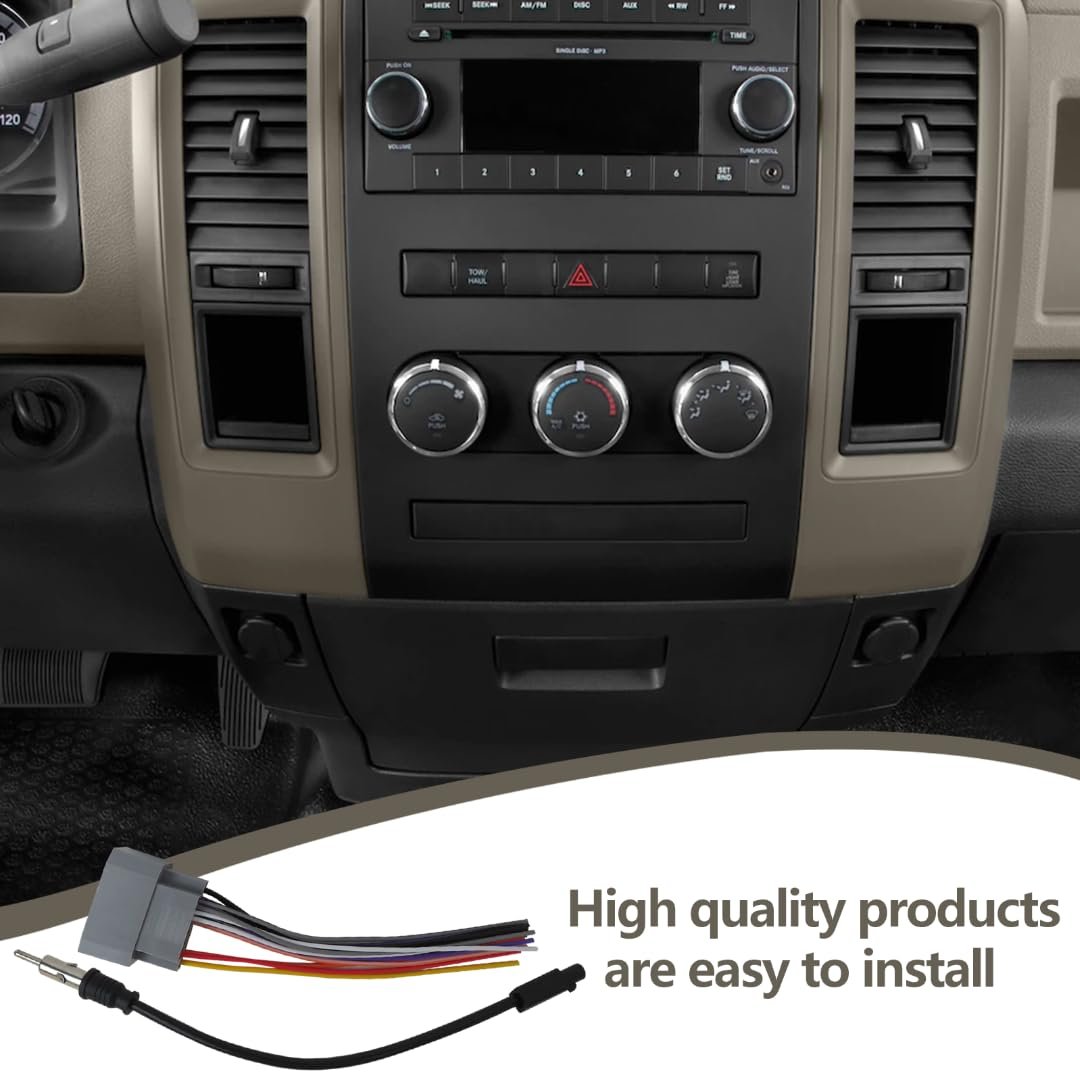 Car Stereo Radio Cable Adapter Wire Harness Antenna Replacement Fit For Jeep Wrangler 2007-2016