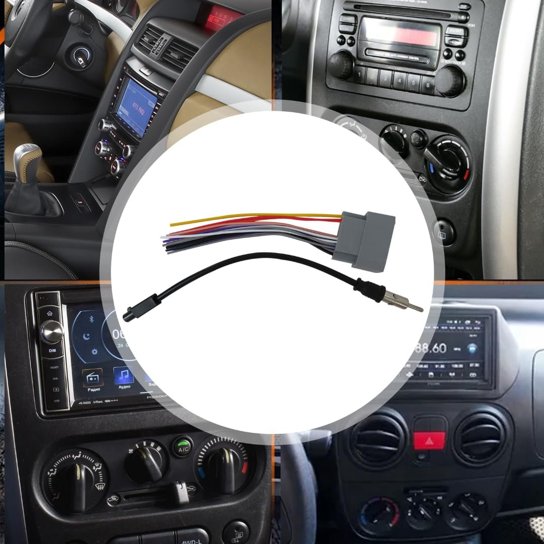 Car Stereo Radio Cable Adapter Wire Harness Antenna Replacement Fit For Jeep Wrangler 2007-2016
