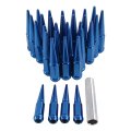 Spike Lug Nuts 9 16-18 32 Pcs Blue Cone Seat With 1 Socket Key Replacement For Dodge Ram 1500 2500 35004-2011 Ford F250 F350