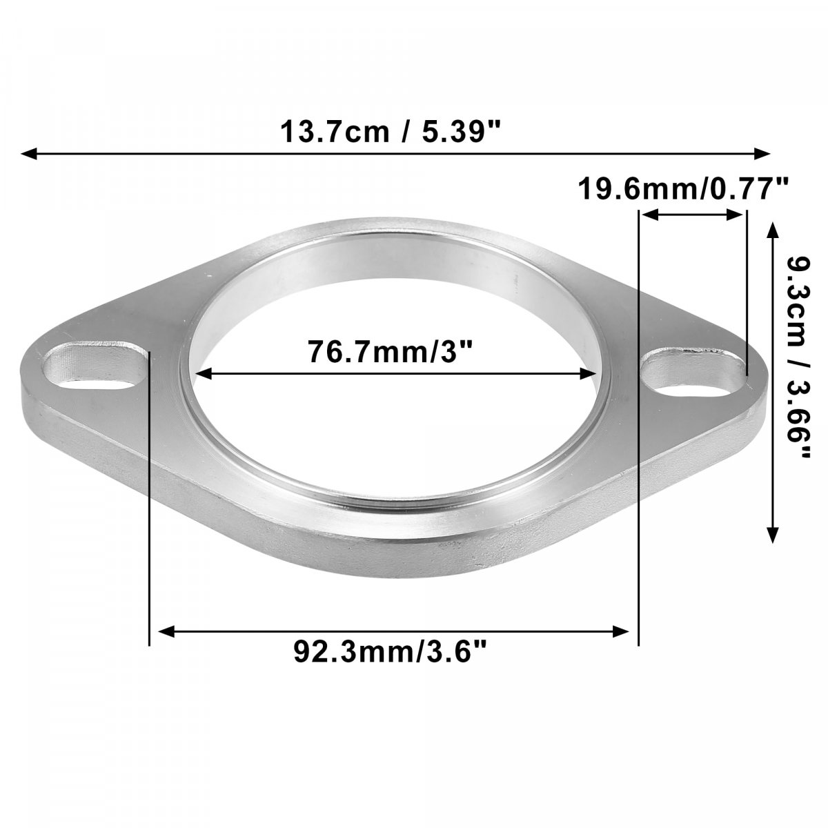 3 Inner Diameter 2 Bolts Exhaust Flange For Car Universal Manifold Downpipe Gasket
