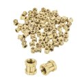100pcs M2 5x4x3 8mm Knurled Insert Nut Brass I-shaped Double-pass Embedment 3d Printing Nuts For Parts Laptop Automotive 