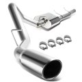 4 Inches Rolled Muffler Tip Catback Exhaust System Compatible With Silverado Sierra 1500 Crew Extended Cab Short Bed 07-13