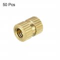 Uxcell Knurled Insert Nuts 50pcs M4 X 8mm Length 6 4mm Od Female Thread Brass Threaded Embedment Nut For 3d Printer