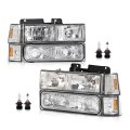 Headlight Assembly For 1994-1998 Chevy Gmc Suburban C K 1500 2500 3500 Yukon Tahoe 1994 Blazer Halogen Headlamp Turn Signal 