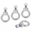 Uxcell Lifting Eye Bolt M6 X 12mm Male Thread With Hex Screw Nut Gasket Flat Washer For Hanging Securing Chain Wire Rope 304