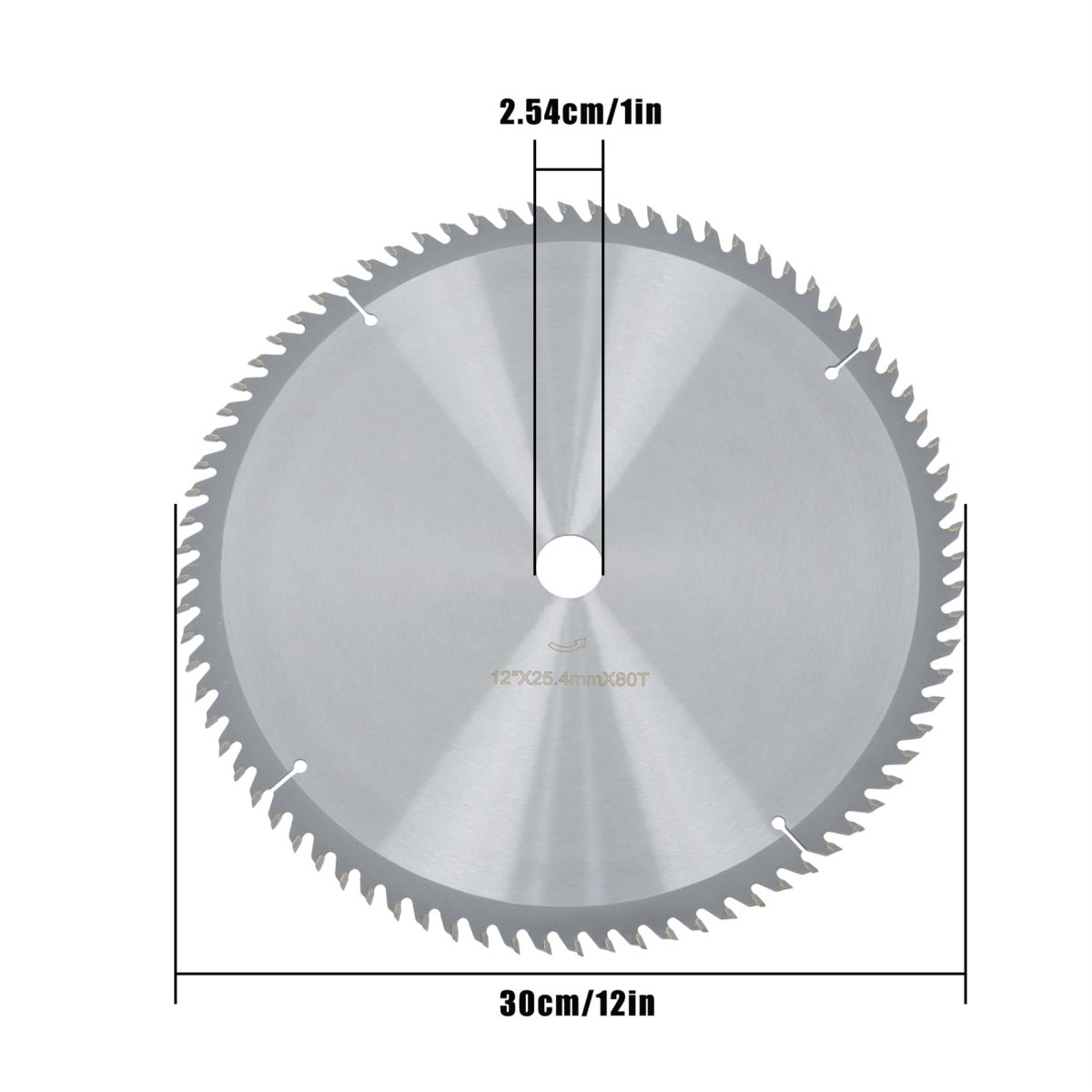 Alloy Woodworking Circular Saw Blade 12 In 80 Tooth 1 Arbor Hole For Plywood And Wood Smooth Cutting