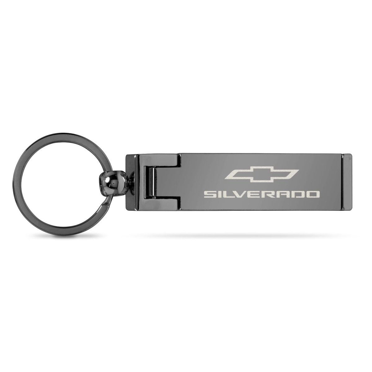 Chevrolet Silverado Multifunction Cell Phone Stand And Purse Bag Table Hanger Foldable Key Chain Gunmetal Gray 3 In X 0 75 38
